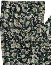 Dolce & Gabbana Dolce & Gabbana Black Floral Daisy Square Foulard Women's Scarf
