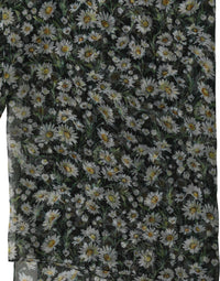 Dolce & Gabbana Dolce & Gabbana Black Silk Daisy Chiffon Long Stole Women's Scarf
