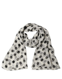 Dolce & Gabbana Dolce & Gabbana White Black Polka Dot Shawl Stole Women's Scarf