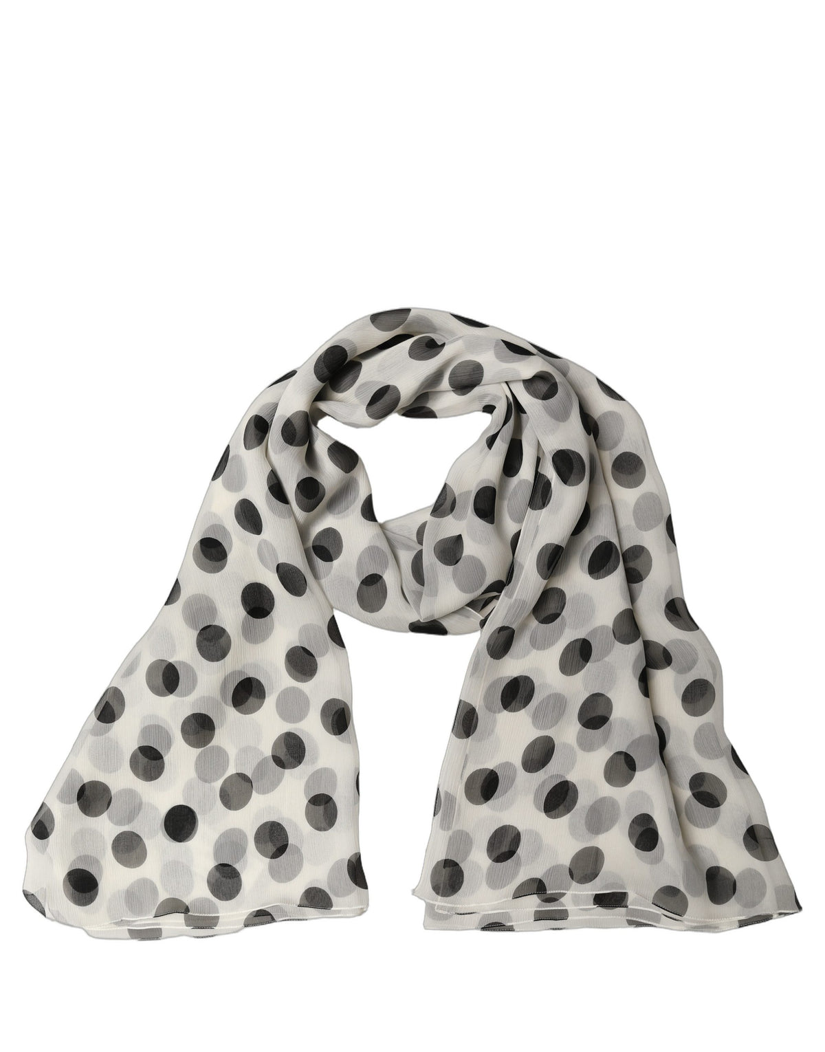 Dolce & Gabbana Dolce & Gabbana White Black Polka Dot Shawl Stole Women's Scarf