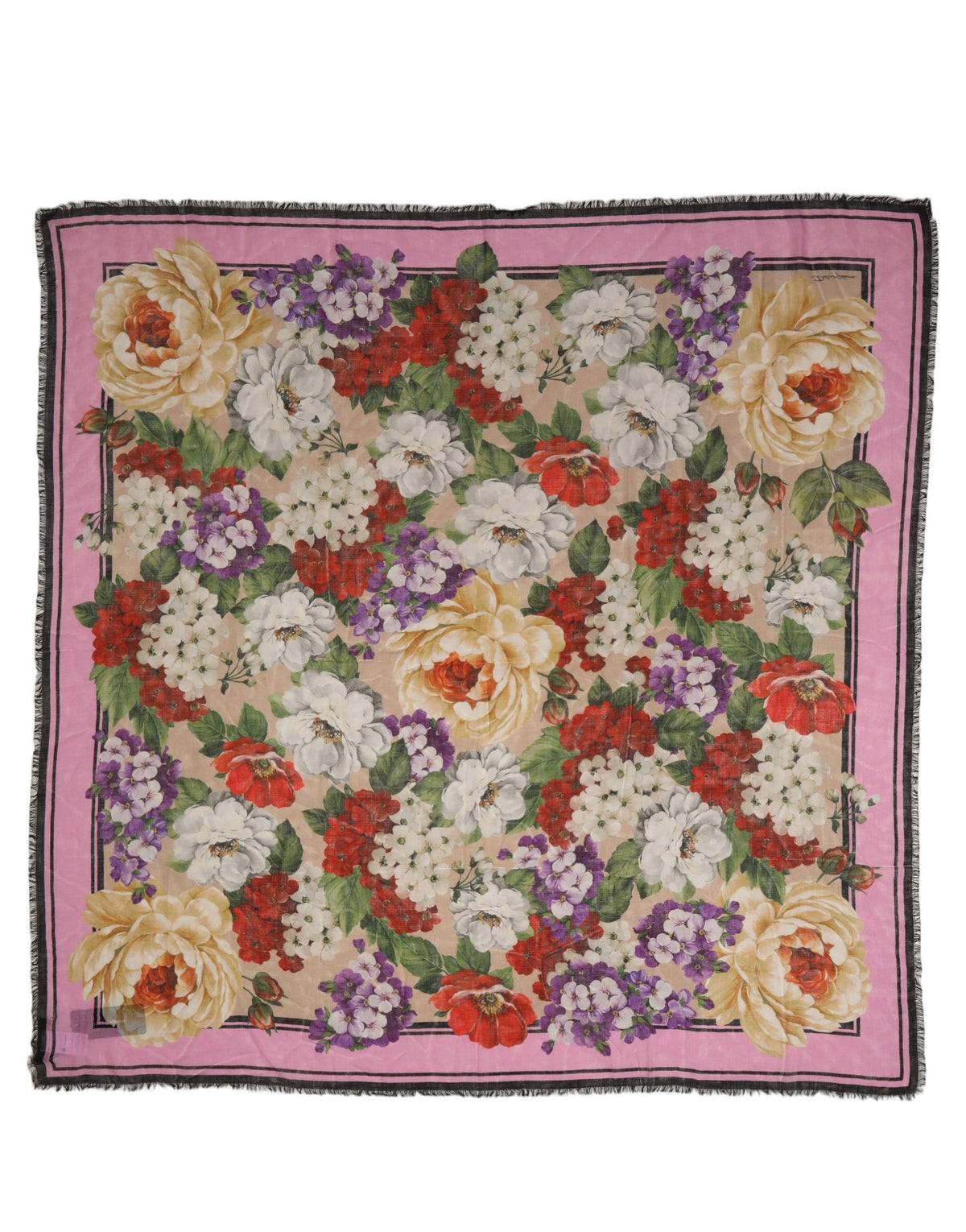Dolce & Gabbana Dolce & Gabbana Multicolor Floral Cashmere Foulard Women's Scarf