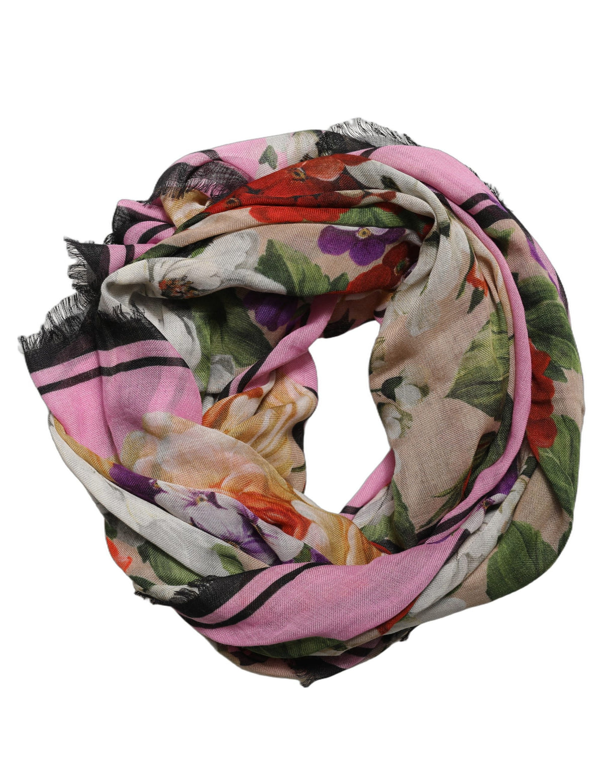 Dolce & Gabbana Dolce & Gabbana Multicolor Floral Cashmere Foulard Women's Scarf