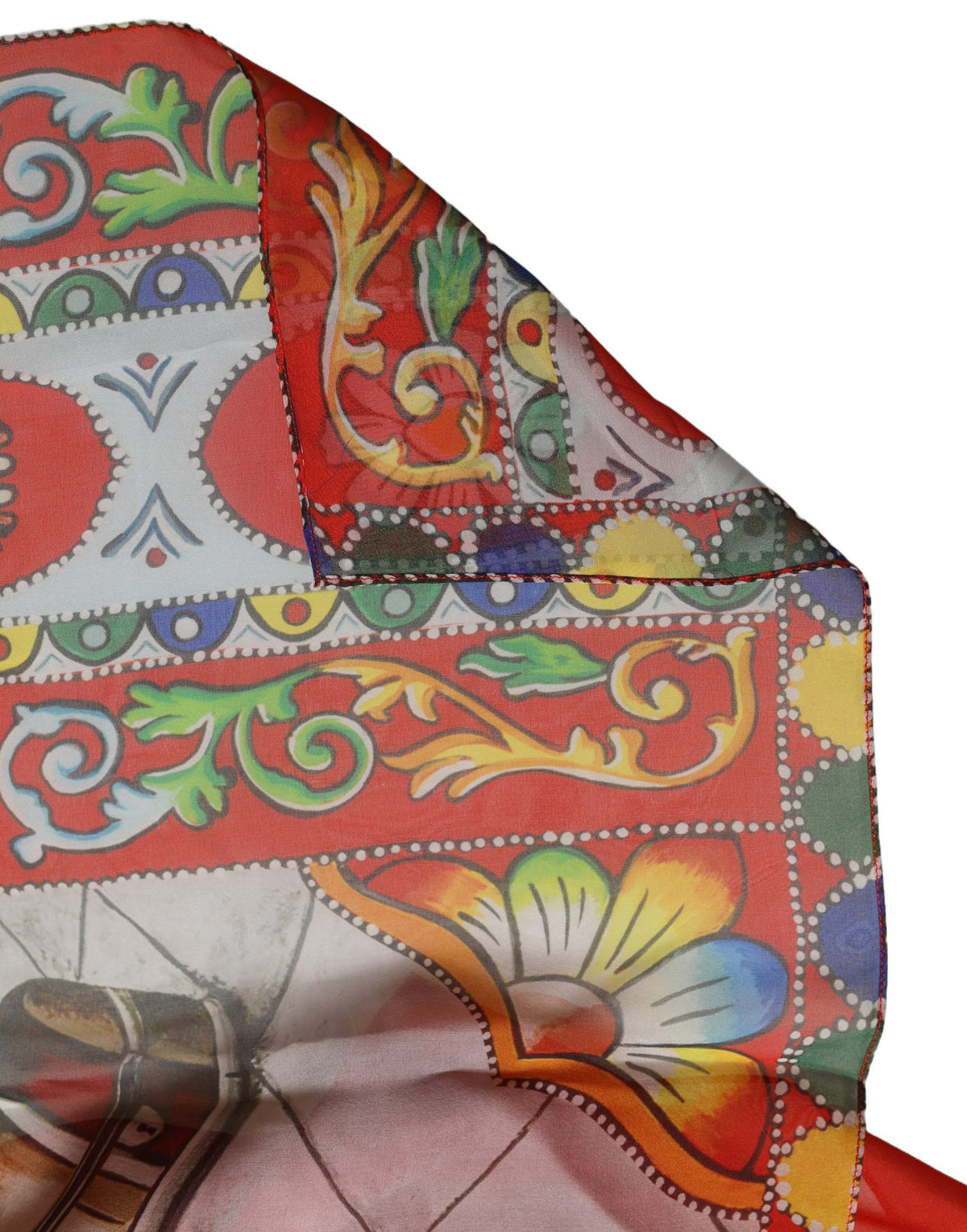 Dolce & Gabbana Dolce & Gabbana Red Silk Historical Print Foulard Women's Scarf