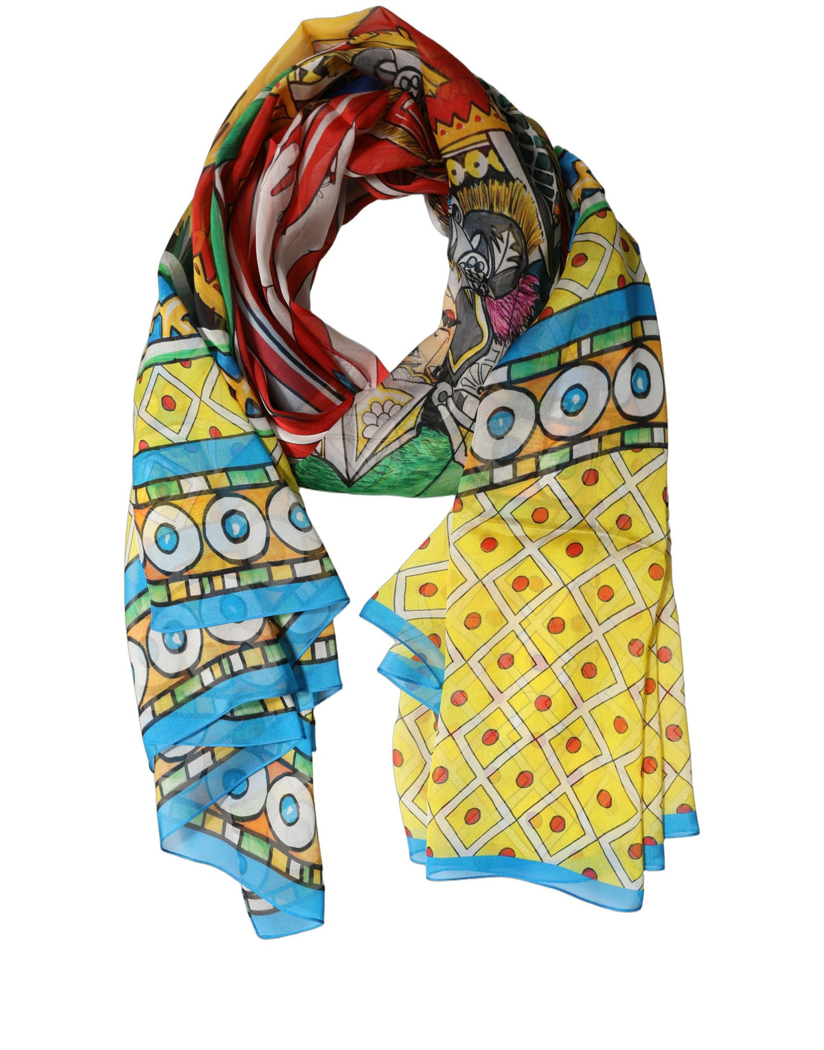 Dolce & Gabbana Dolce & Gabbana Multicolor Silk Printed Shawl Stole Women's Scarf