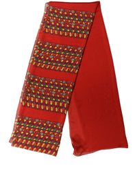Dolce & Gabbana Dolce & Gabbana Red Silk Geometric Print Shawl Stole Women's Scarf