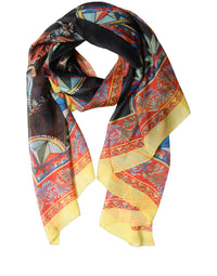 Dolce & Gabbana Dolce & Gabbana Multicolor Silk Printed Shawl Stole Women's Scarf