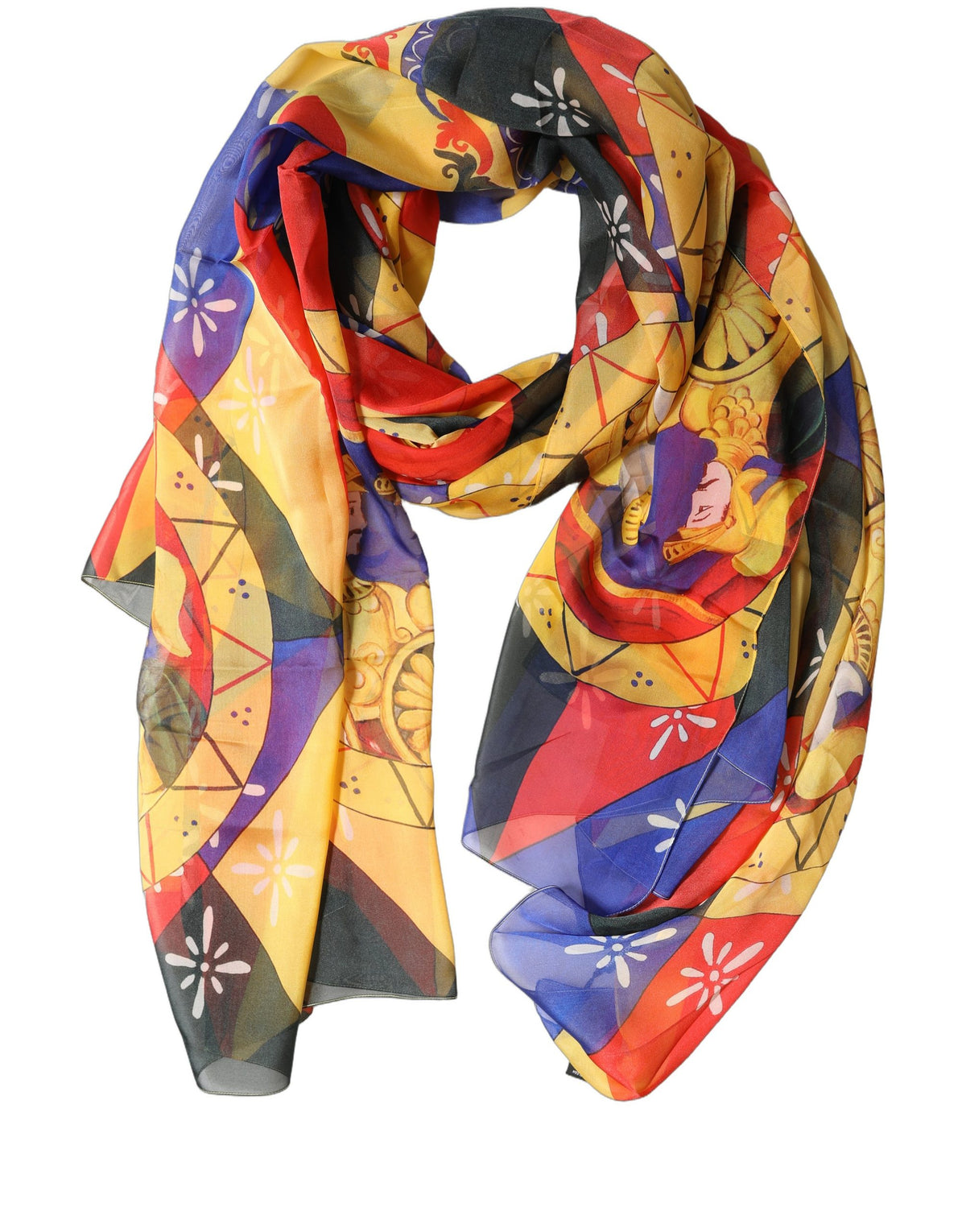 Dolce & Gabbana Dolce & Gabbana Multicolor Silk Printed Shawl Stole Women's Scarf