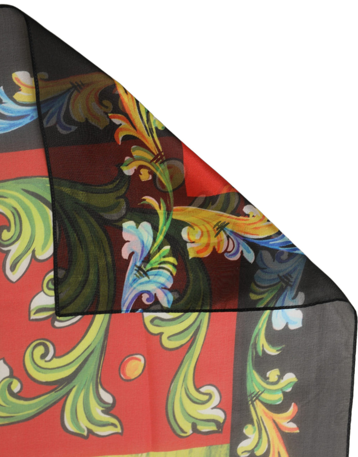 Dolce & Gabbana Dolce & Gabbana Dark Gray Silk Scenery Print Foulard Women's Scarf