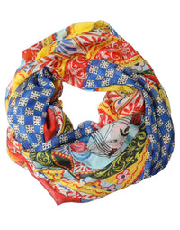 Dolce & Gabbana Dolce & Gabbana Multicolor Silk Carretto Shawl Stole Women's Scarf