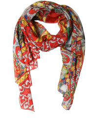 Dolce & Gabbana Dolce & Gabbana Multicolor Silk Printed Shawl Stole Women's Scarf