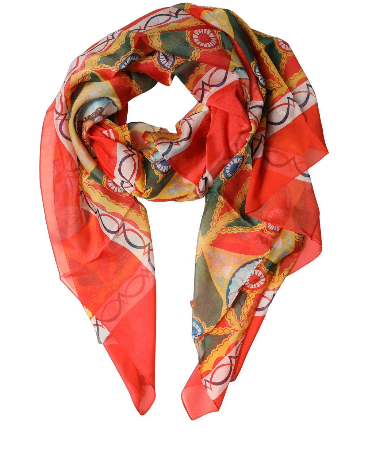 Dolce & Gabbana Dolce & Gabbana Multicolor Silk Printed Shawl Stole Women's Scarf