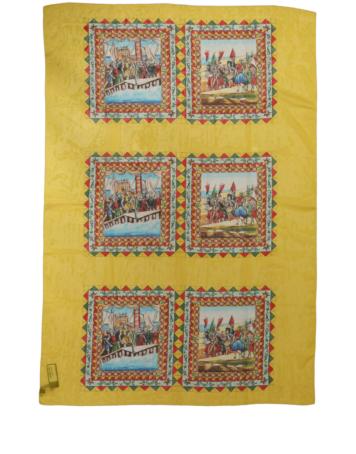 Dolce & Gabbana Dolce & Gabbana Yellow Silk Printed Shawl Stole Women's Scarf