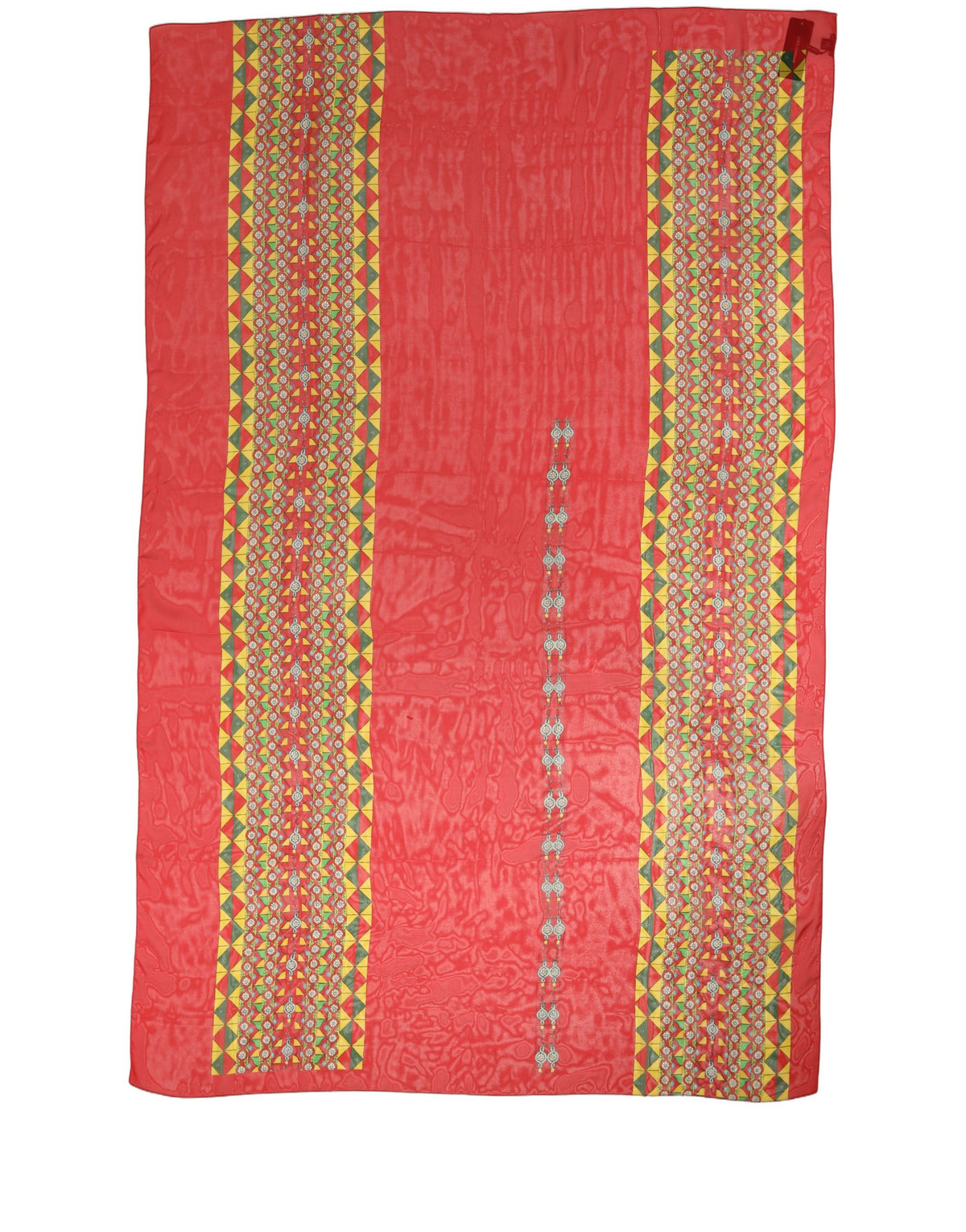 Dolce & Gabbana Dolce & Gabbana Red Silk Geometric Print Shawl Stole Women's Scarf