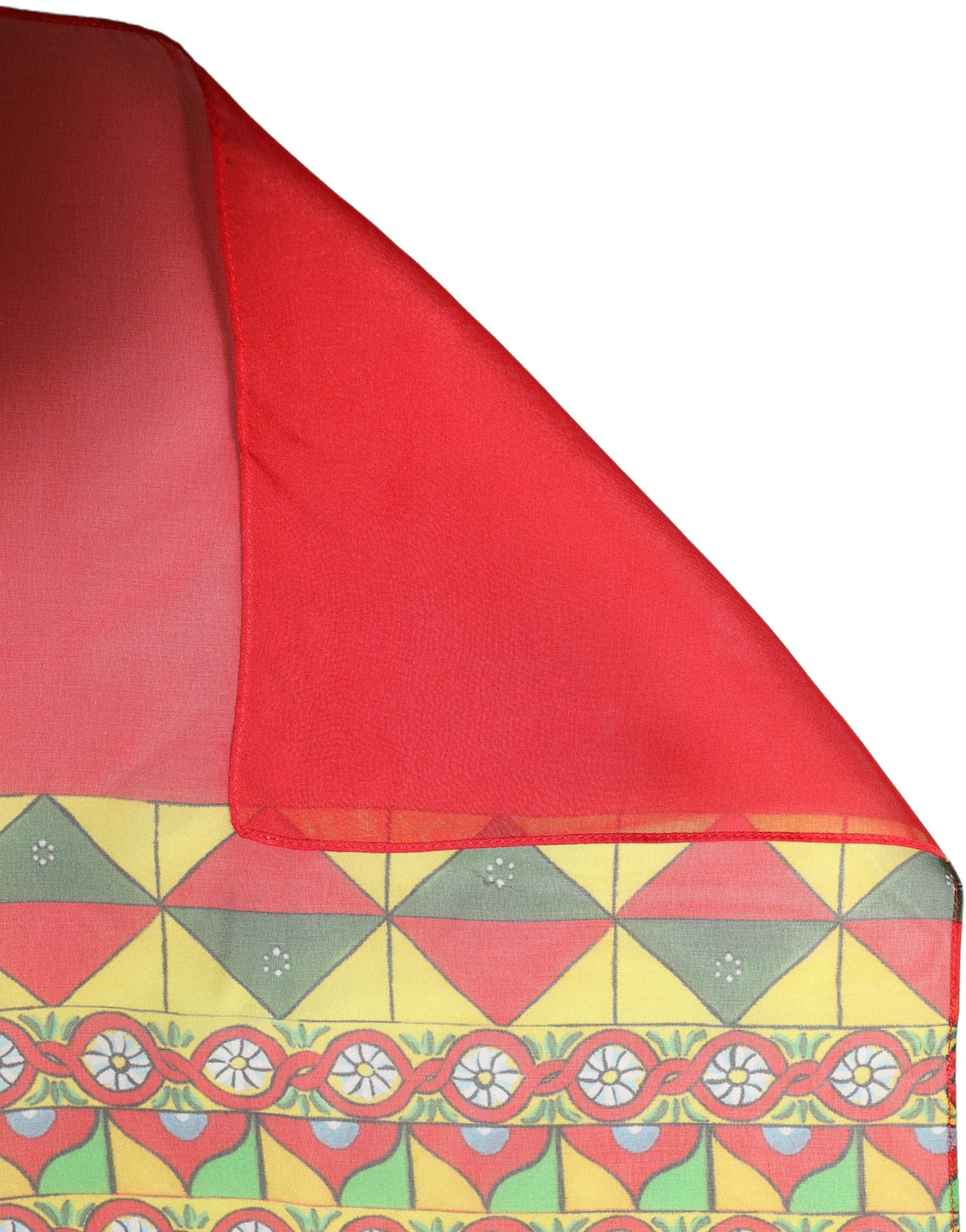 Dolce & Gabbana Dolce & Gabbana Red Silk Geometric Print Shawl Stole Women's Scarf