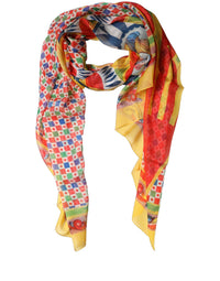 Dolce & Gabbana Dolce & Gabbana Multicolor Silk Carretto Print Stole Women's Scarf
