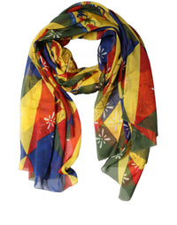 Dolce & Gabbana Dolce & Gabbana Multicolor Silk Printed Shawl Stole Women's Scarf