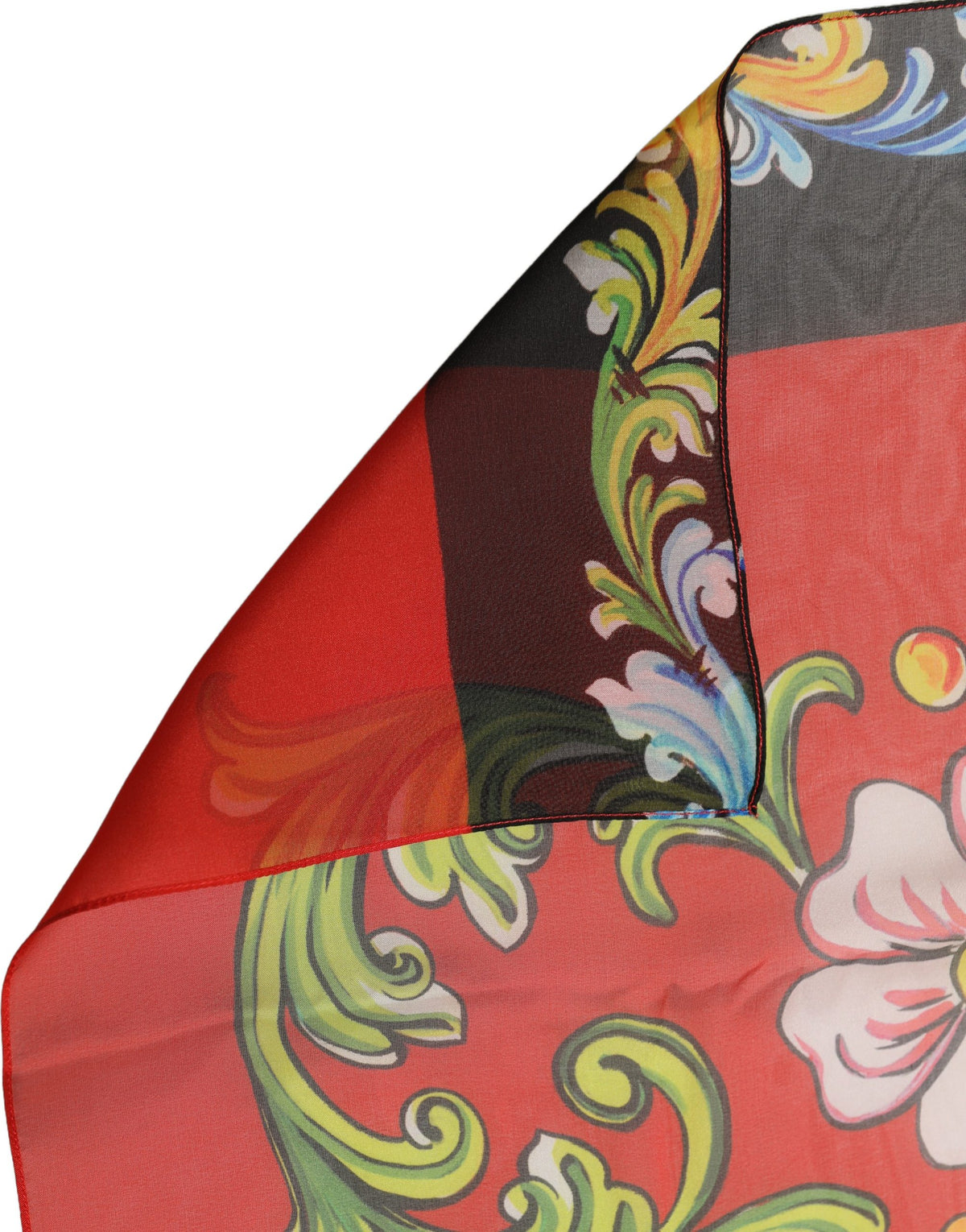Dolce & Gabbana Dolce & Gabbana Multicolor Floral Silk Shawl Stole Women's Scarf