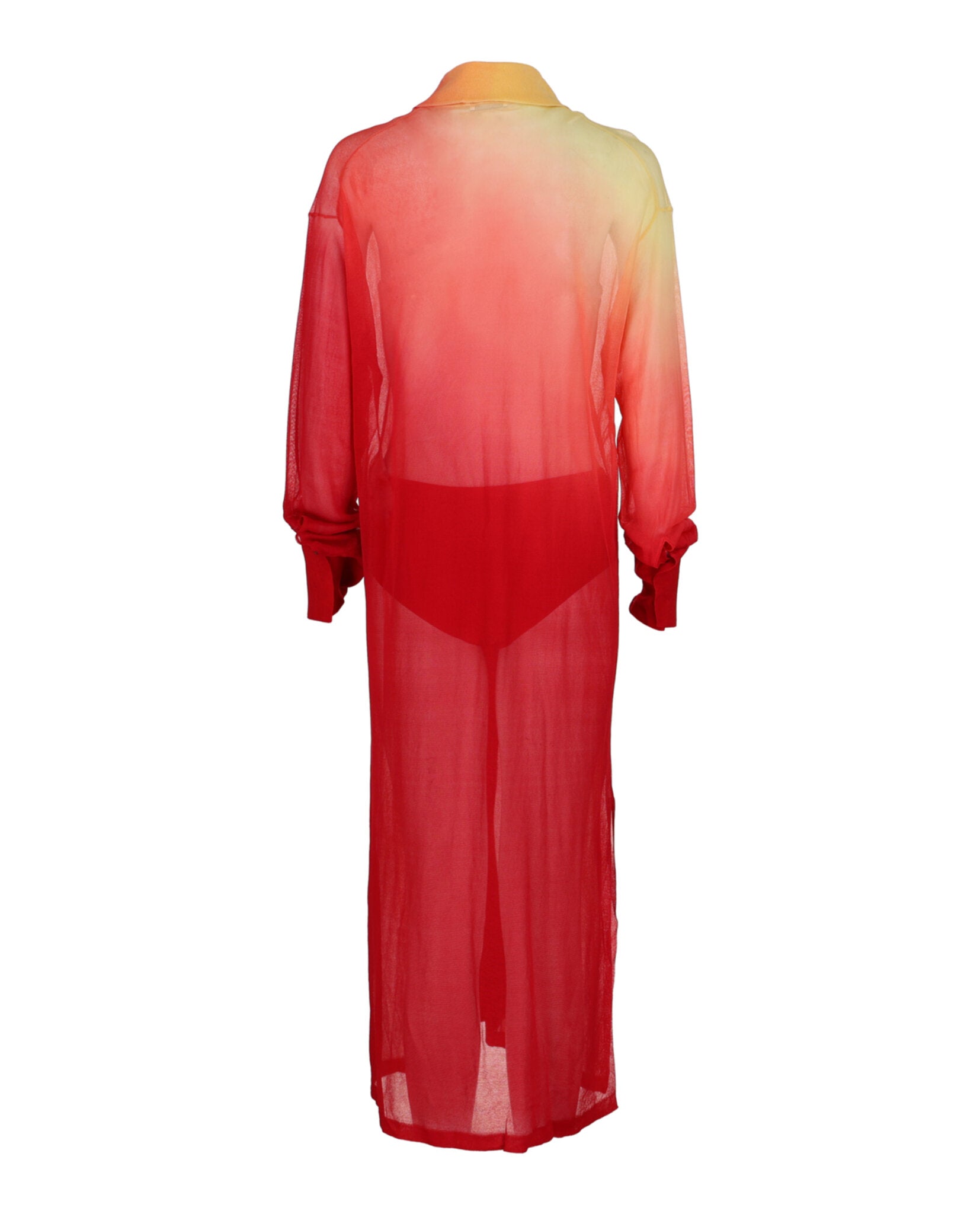 Ferragamo Womens Degrade Silk-Blend Midi Shirt Dress