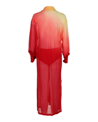 Ferragamo Womens Degrade Silk-Blend Midi Shirt Dress
