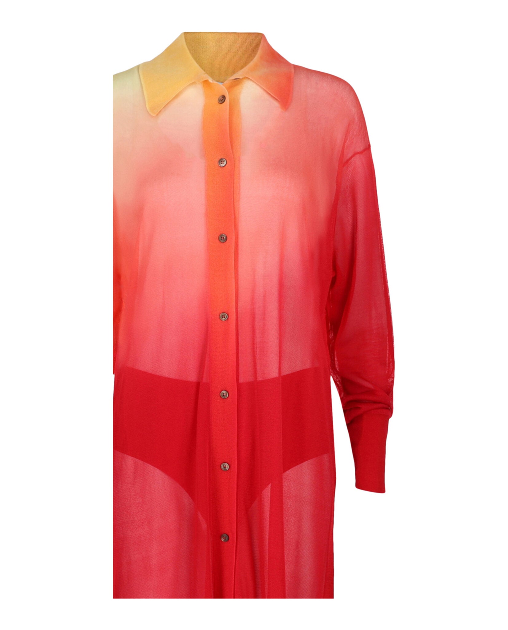 Ferragamo Womens Degrade Silk-Blend Midi Shirt Dress – Bluefly
