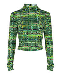 Ferragamo Ferragamo Womens Long-Sleeved Checkered Silk Shirt