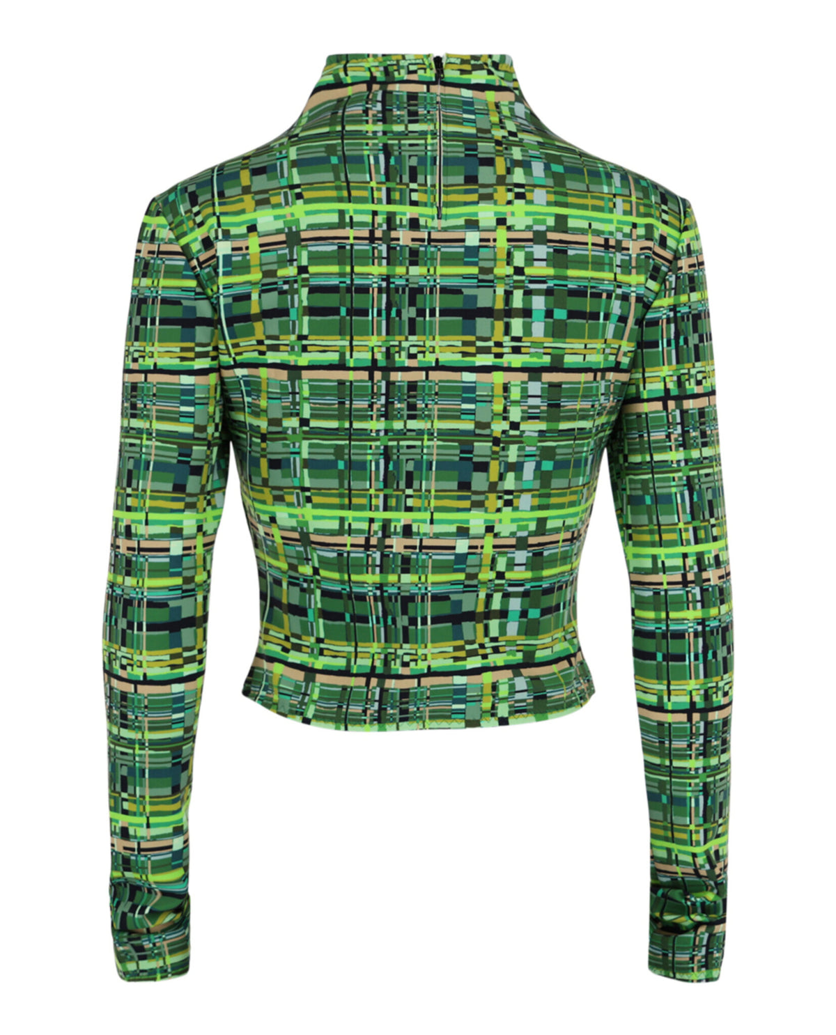 Ferragamo Ferragamo Womens Long-Sleeved Checkered Silk Shirt