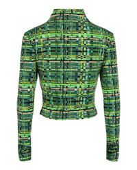 Ferragamo Ferragamo Womens Long-Sleeved Checkered Silk Shirt