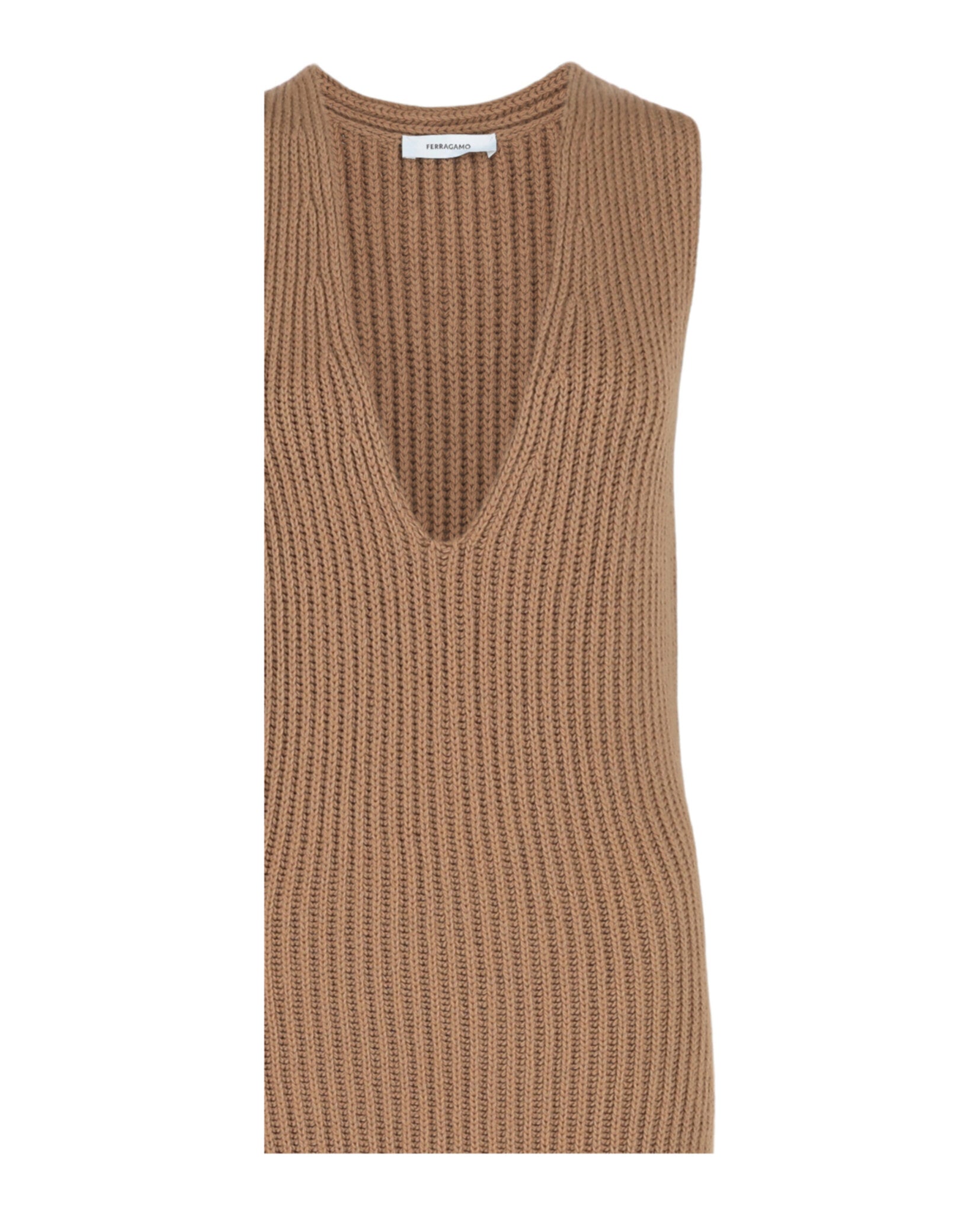 Ferragamo Womens Sleeveless Ribbed Knit Dress