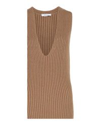 Ferragamo Womens Sleeveless Ribbed Knit Dress