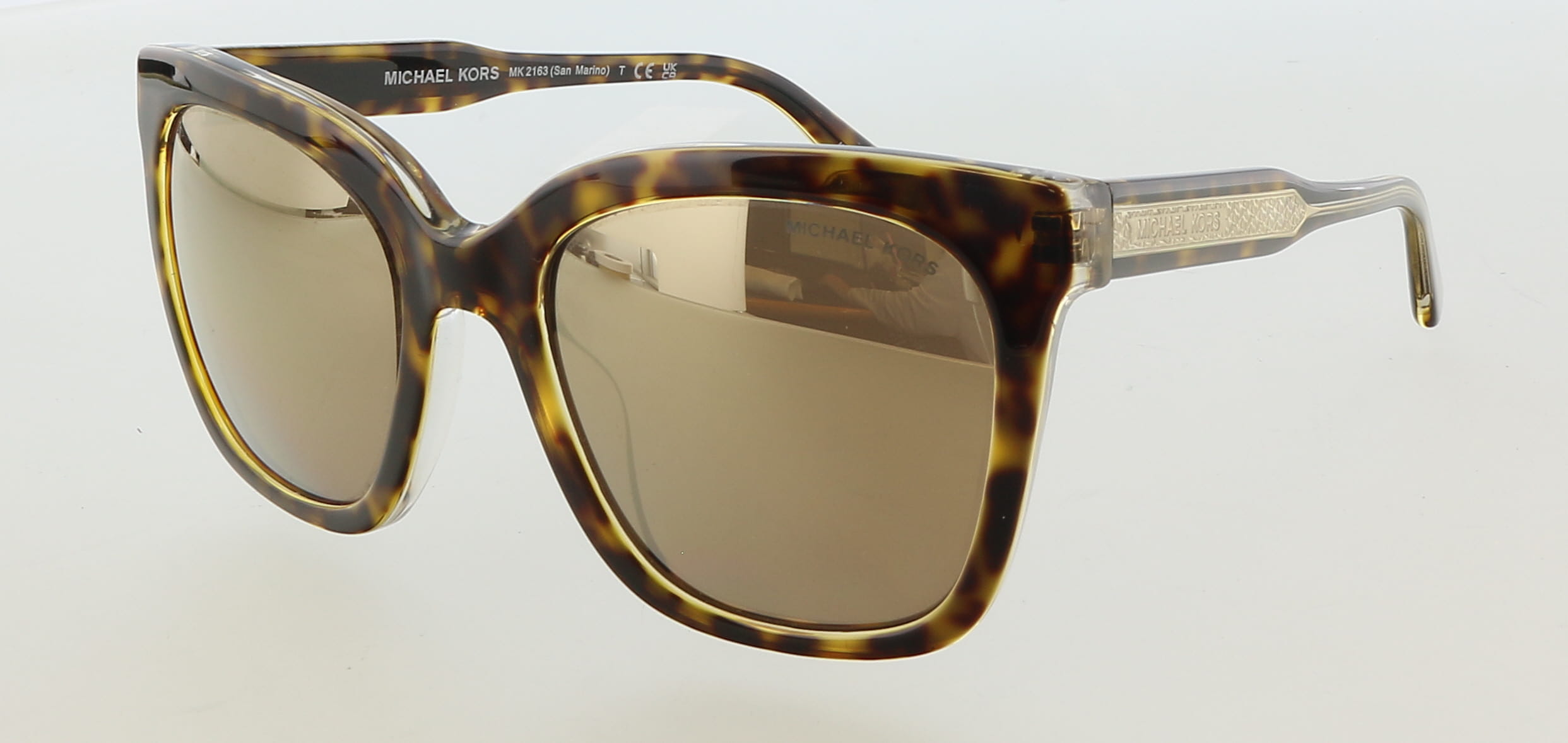 Michael Kors Defective Michael Kors 0MK2163 31027P  San Marino Cateye Dark Tortoise Sunglasses-Defective