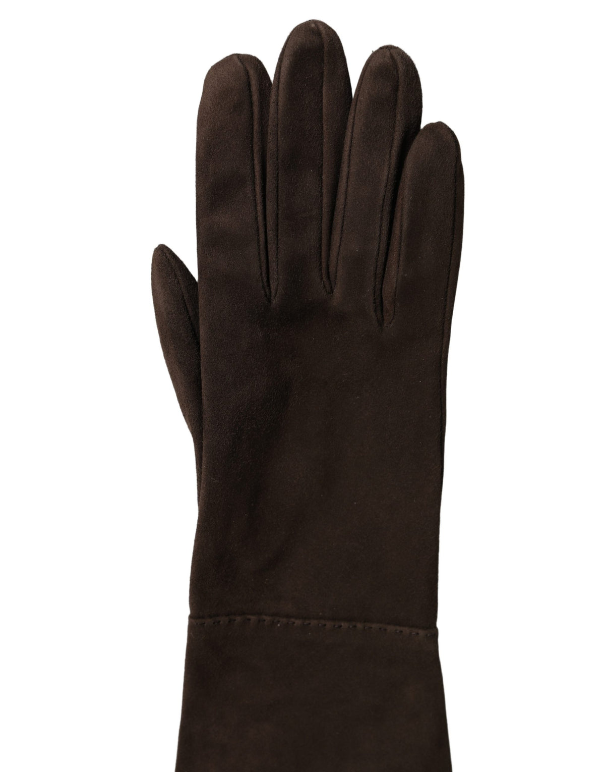Dolce & Gabbana Dolce & Gabbana Brown Genuine Leather Suede Elbow Length Women's Gloves
