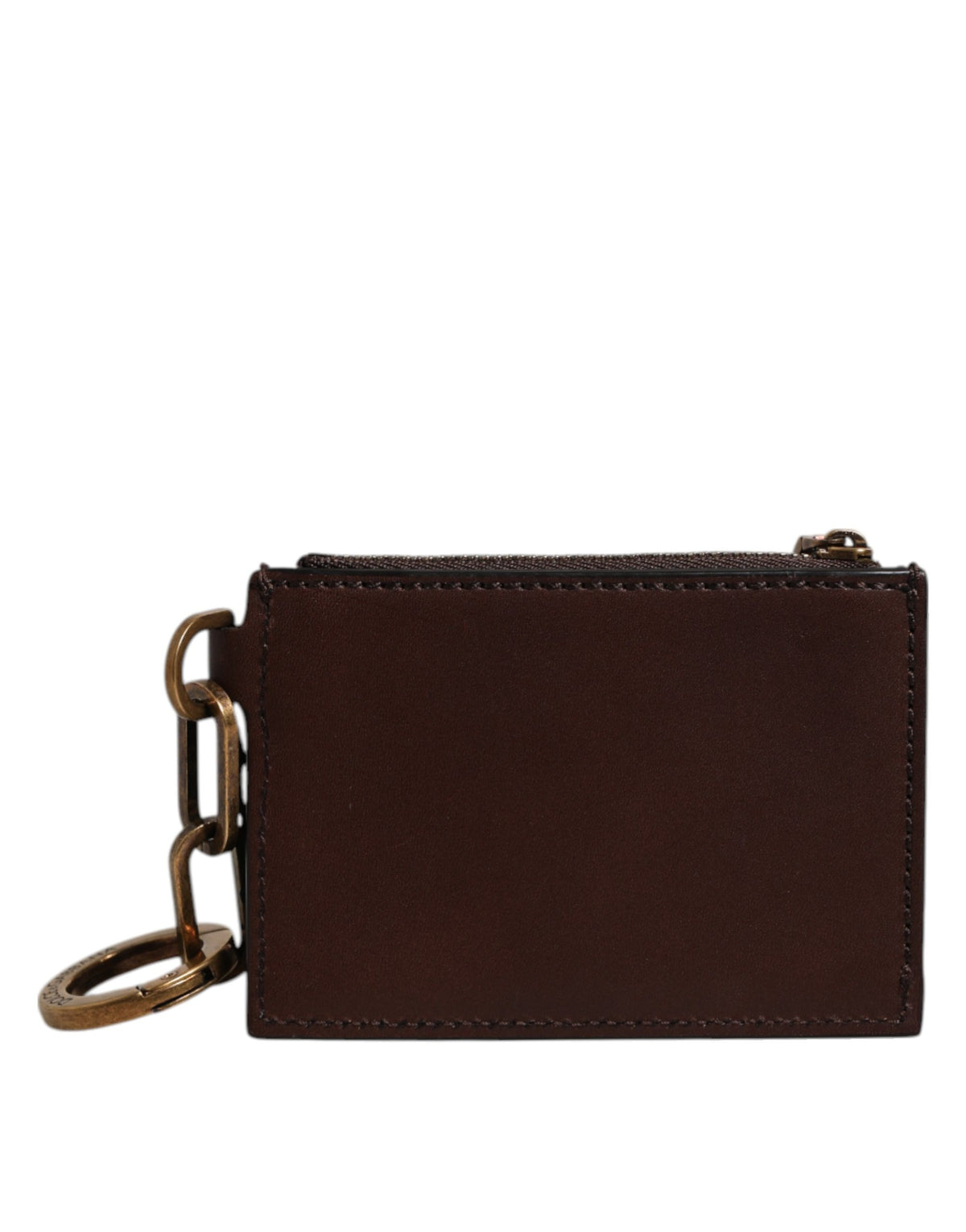 Dolce & Gabbana Dolce & Gabbana Brown Leather Logo Embossed Key Chain Coin Purse Women's Wallet
