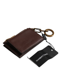 Dolce & Gabbana Dolce & Gabbana Brown Leather Logo Embossed Key Chain Coin Purse Women's Wallet