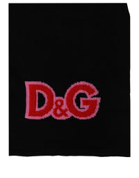 Dolce & Gabbana Dolce & Gabbana Black D&G Queen Cashmere Knitted Shawl Women's Scarf