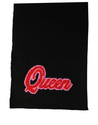 Dolce & Gabbana Dolce & Gabbana Black D&G Queen Cashmere Knitted Shawl Women's Scarf