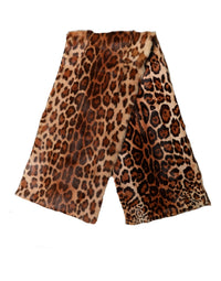 Dolce & Gabbana Dolce & Gabbana Brown Leopard Printed Goat Hair Shawl Women's Scarf