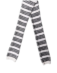 Dolce & Gabbana Dolce & Gabbana White Black Striped Skinny Neck Warmer Women's Scarf