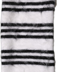 Dolce & Gabbana Dolce & Gabbana White Black Striped Skinny Neck Warmer Women's Scarf
