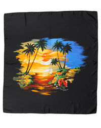 Dolce & Gabbana Dolce & Gabbana Black Tropical Sunset Square Foulard Women's Scarf