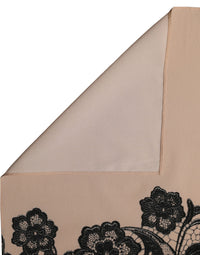 Dolce & Gabbana Dolce & Gabbana Black Beige Floral Lace Silk Neck Shawl Women's Scarf