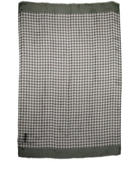 Dolce & Gabbana Green White Napoli Silk Gingham Shawl Women's Scarf