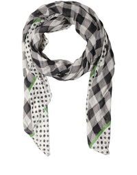 Dolce & Gabbana Dolce & Gabbana Black White Napoli Modal Check Shawl Women's Scarf