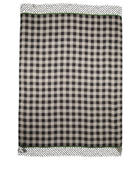 Dolce & Gabbana Dolce & Gabbana Black White Napoli Modal Check Shawl Women's Scarf