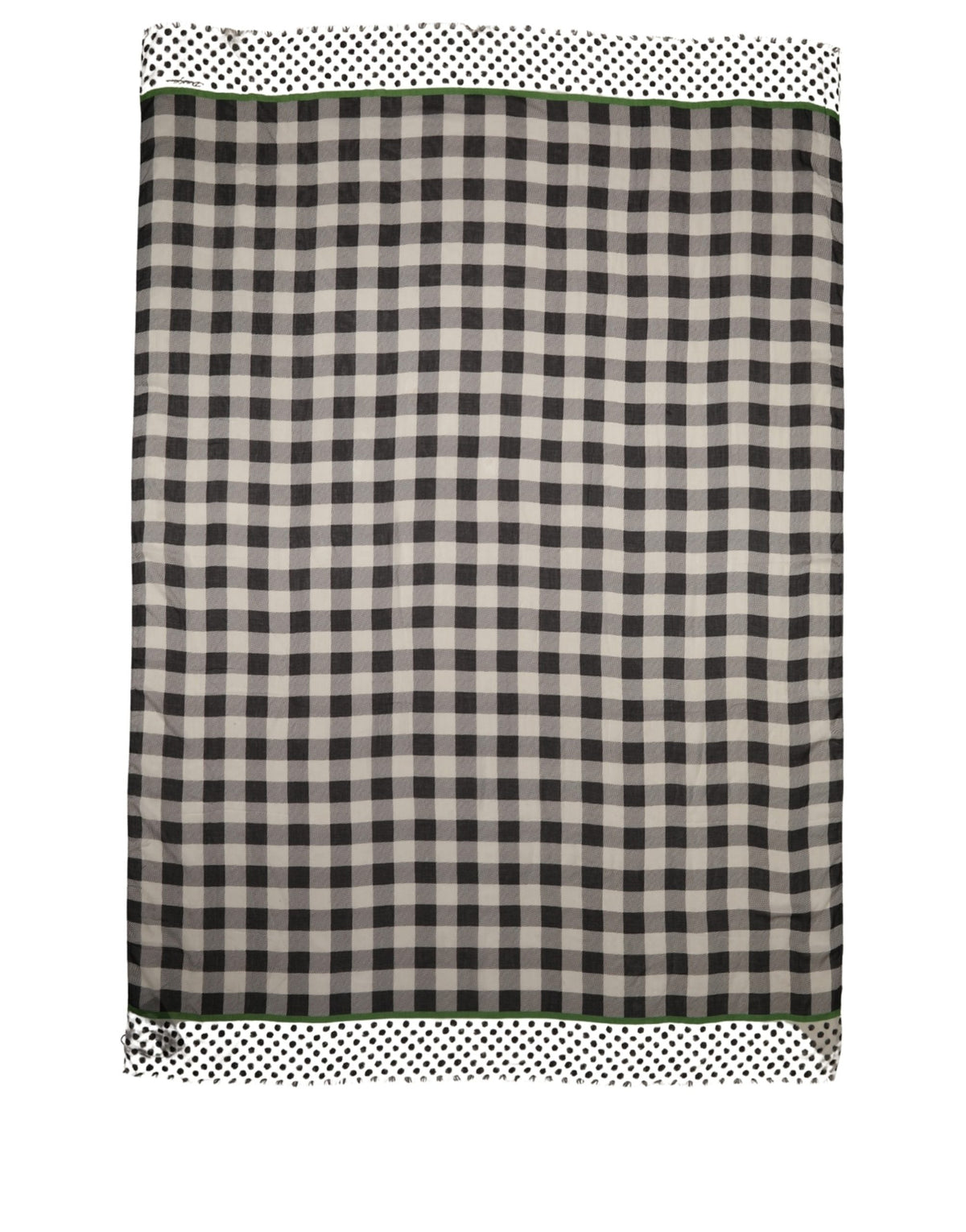 Dolce & Gabbana Dolce & Gabbana Black White Napoli Modal Check Shawl Women's Scarf