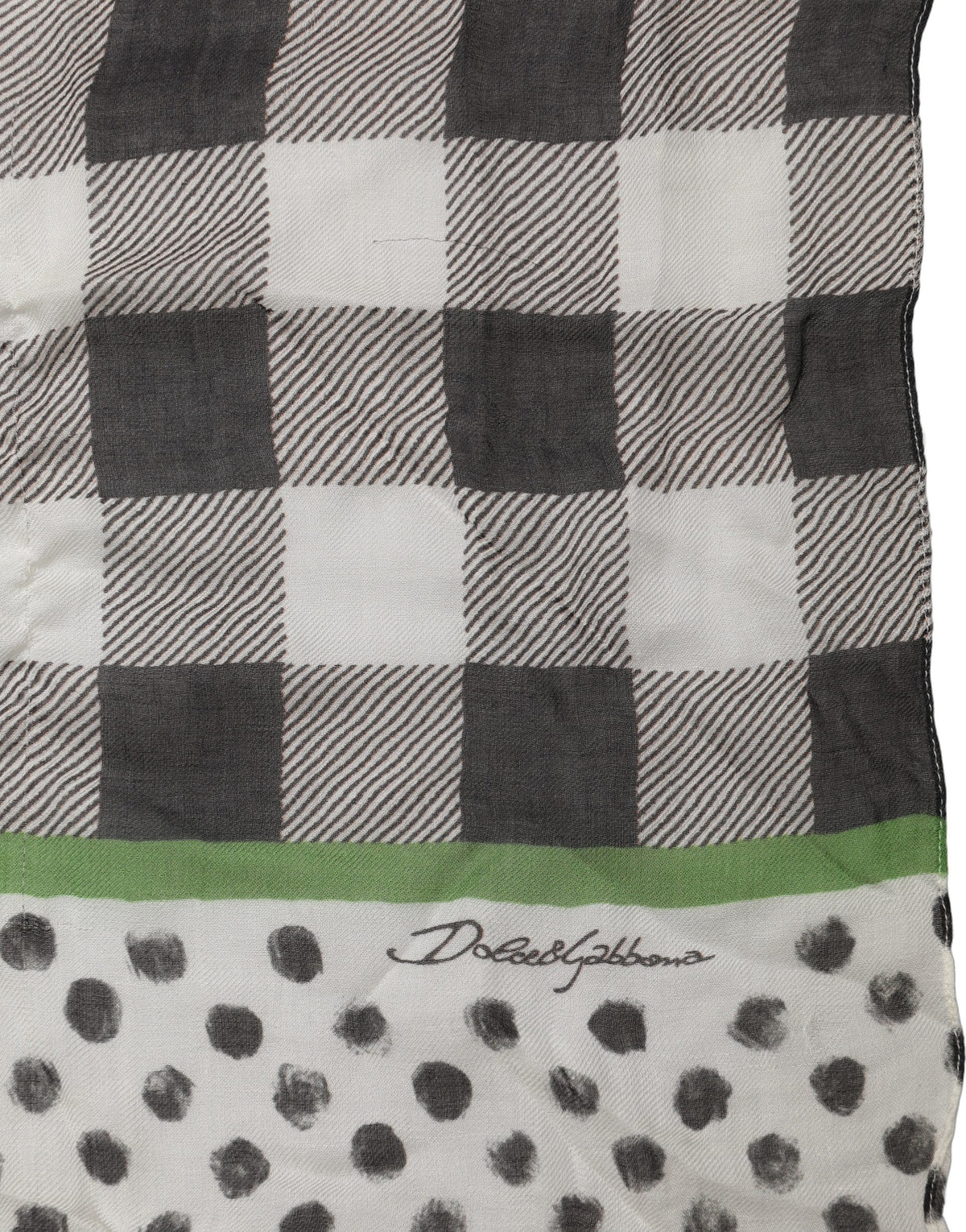 Dolce & Gabbana Dolce & Gabbana Black White Napoli Modal Check Shawl Women's Scarf