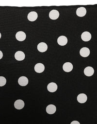 Dolce & Gabbana Dolce & Gabbana Black White Polka Dot Square Foulard Women's Scarf
