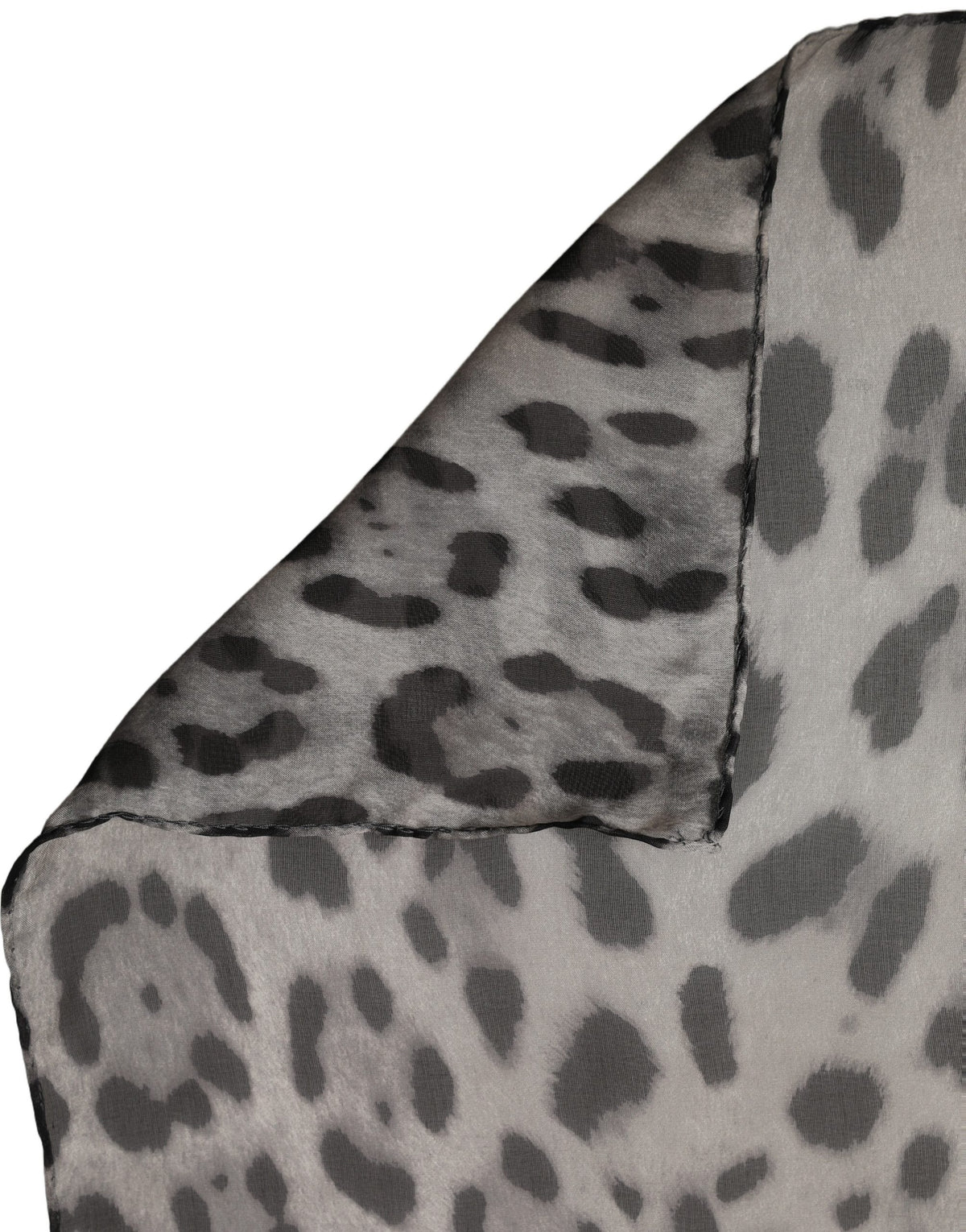 Dolce & Gabbana Dolce & Gabbana Gray Leopard Print Silk Square Foulard Women's Scarf