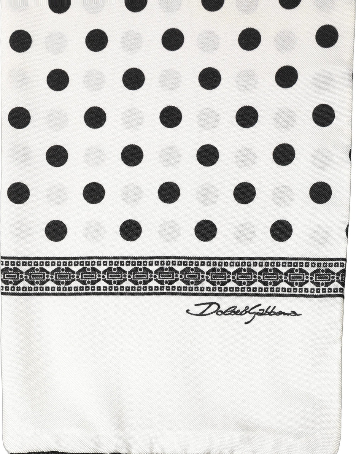 Dolce & Gabbana Dolce & Gabbana White Black Polka Dot Fringed Shawl Women's Scarf