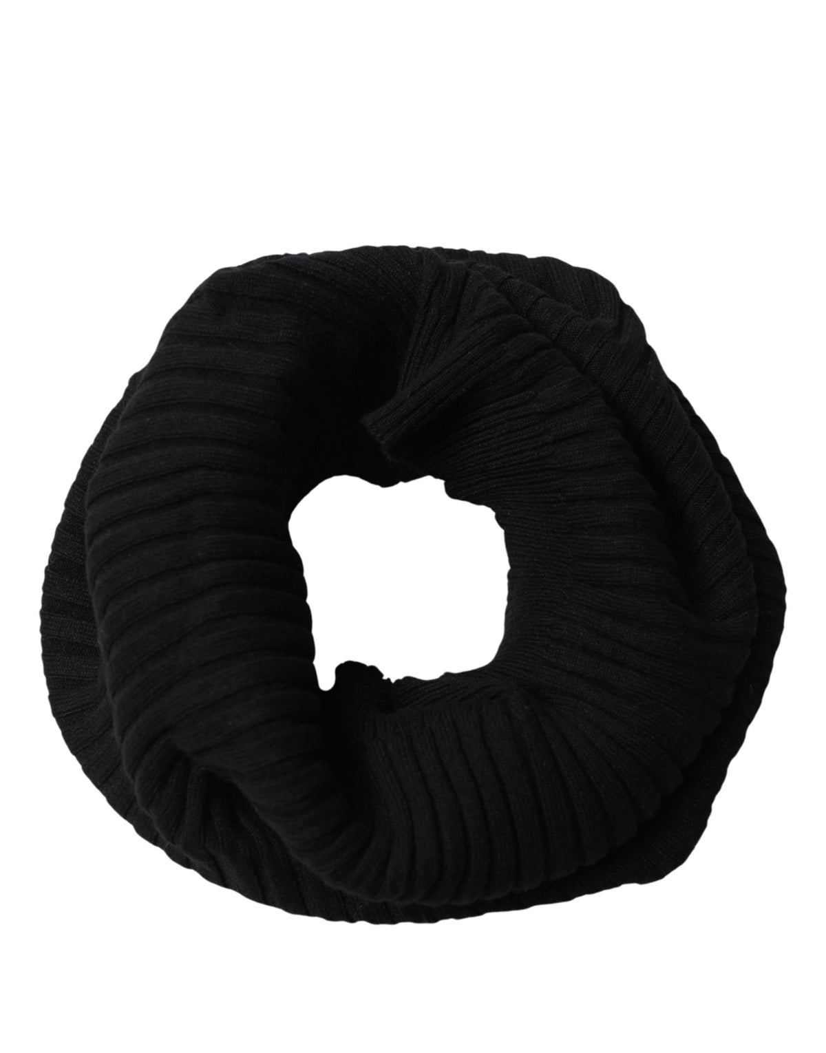Dolce & Gabbana Dolce & Gabbana Black Cashmere Ribbed Knit Neck Women's Warmer