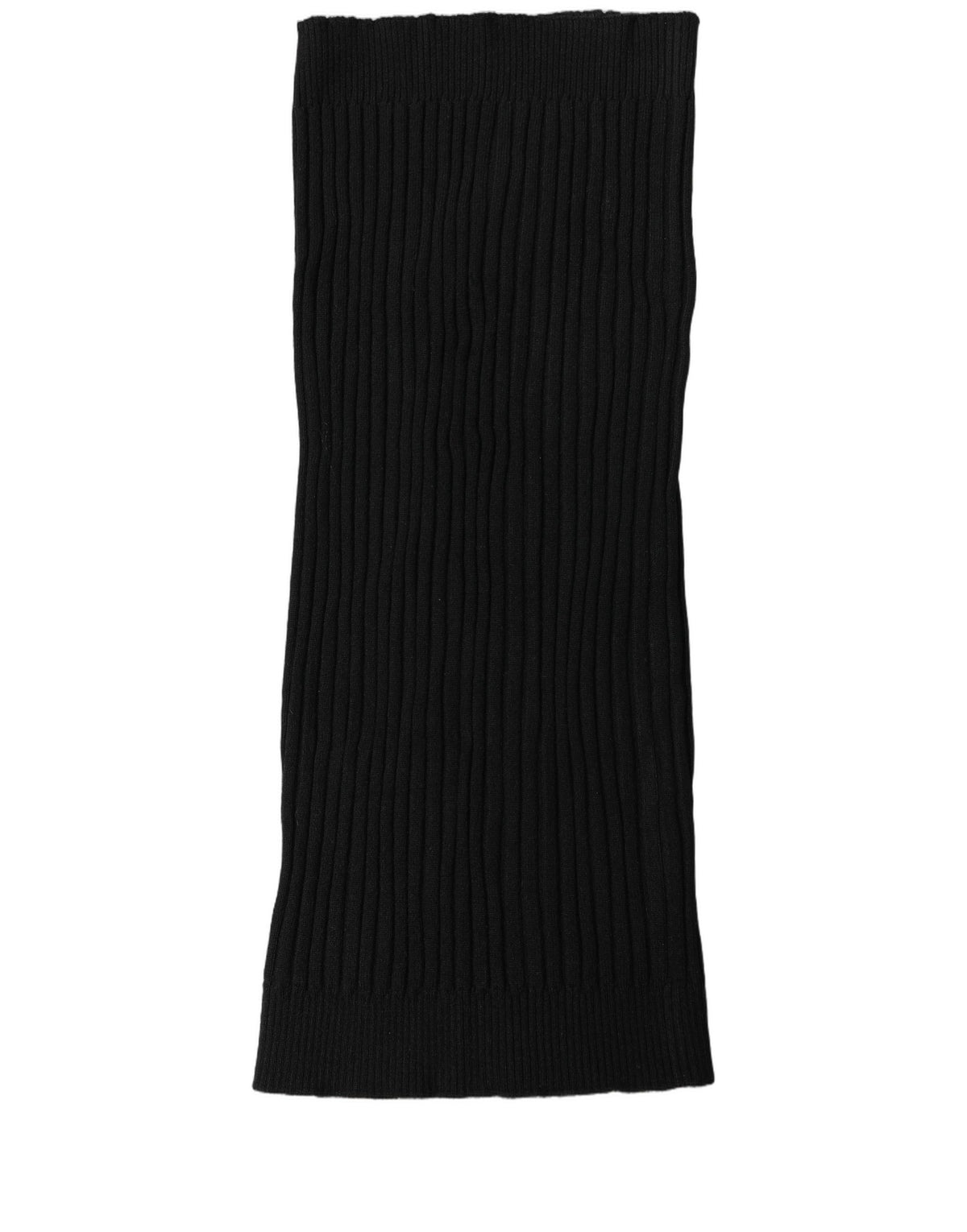 Dolce & Gabbana Dolce & Gabbana Black Cashmere Ribbed Knit Neck Women's Warmer